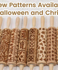 Christmas Themed Embossed Rolling Pin For Baking Cookies With Snowflake And Snowman Designs Wooden Engraved Springerle Style