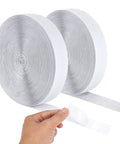 Heavy Duty Hook And Loop Tape 30 Ft X 1 Inch Self Adhesive Velcro Strips showing two rolls and a hand holding a piece for use.