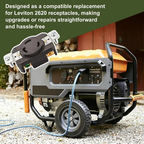 Rock Solid Heavy Duty 30 Amp Flush Mount Locking Receptacle Featuring Nema L630R Twist Lock Plug Socket For No Nonsense Industrial Power Demands And Pro Shop Setup on generator.