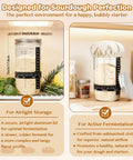 Sourdough Starter Kit With Banneton Proofing Baskets And Glass Starter Jar Pro Grade Bread Making Tools for fermentation