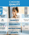 Hard Water Test Strips Kit With 150 Tests And A 5-Pad Color Chart For Quick 60 Second Readings, No Guesswork, Accurate Hard Water Levels For Home Well Pool Spa And Softener System, 150 strips box