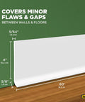 4 Inch Wide Dry Back Vinyl Wall Base Roll With Flexible Toe Kick No Fuss Easy Install Molding For Floors And Baseboards