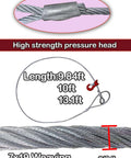 Beefy Single Leg Wire Rope Sling One Half Inch Diameter Ten Foot Rigging Cable with Flemish Loop and Thimble Detail