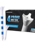 170 Pack Pro 4 Prong Golf Tees With Line Marking System Blue Three And Quarter Inch Plastic Tees box and sample tees
