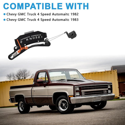 Gear Shift Indicator Assembly Replacement For Chevy GMC Truck 4 Speed Automatic 1982 1983, shown on vintage truck