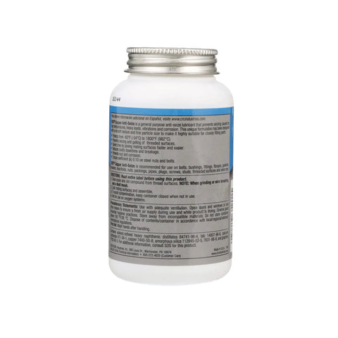 Front view of CRC Copper Anti-Seize & Lubricating Compound bottle, 8 oz, copper anti-seize grease for fittings