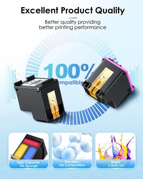 64XL Black And Color Ink Cartridge Combo Pack For Envy Photo And Tango X Printers High Page Yield