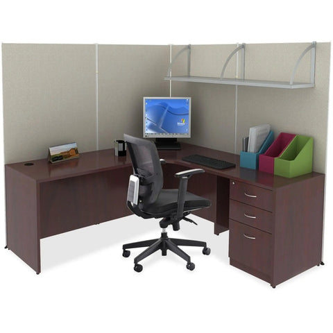 Boss Grade 60 Inch Overhead Panel Shelf For Cubicle Partitions And Fabric Room Dividers With Heavy Duty Steel Construction And Curved Mounts To Keep Your Workspace Clean And Fly