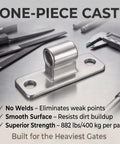 Beefy Heavy Duty Gate Hinges Set, 304 Stainless Steel, Five Eighth Inch Pin, Wall Mount, One Piece Casting, 600 Lb Capacity, Includes Two Female And Two Male Hinges For Farm Ranch Fence Garden Barn Shed Warehouse one-piece cast hinge
