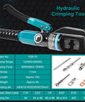 Pro Grade 10 Ton Hydraulic Crimping Tool With 9 Dies For Battery Cables And Wire Rope Crimper For 12 AWG To 2/0 AWG