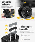 Smooth spinner wheels and telescopic handle on 16 Inch Underseat Carry On Luggage Airline Approved Hard Shell Suitcase With TSA Lock.