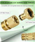 Brass Garden Hose Quick Connect Kit With Four Male And Four Female Connectors, Extra Washers, Leak Resistant, Quick Release