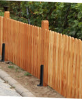 Heavy Duty Fence Post Repair Kit 2 Pack Thickened Metal Fence Anchors in use with wooden posts for durability.