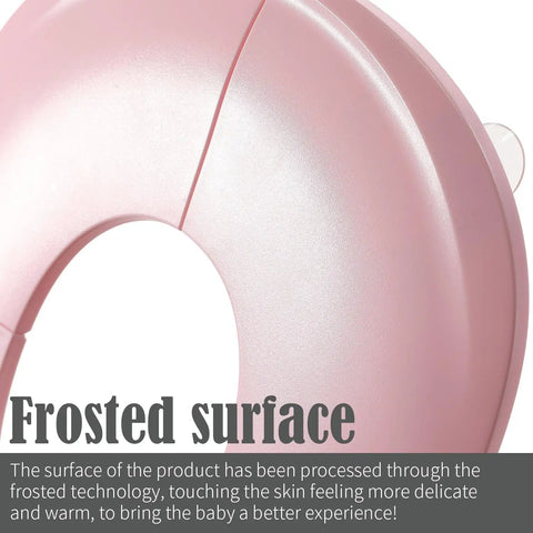 Close-up of No Sweat Portable Potty For Toddler Pink Travel Training Seat with frosted surface texture for comfort.