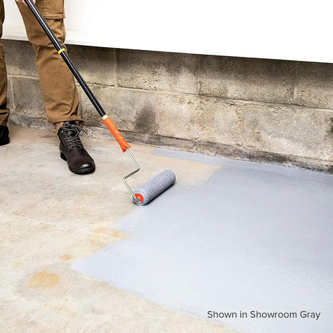 Applying Catalyzed Epoxy Garage Floor Paint Kit, Waterbased Semi Gloss Finish, 1 Gallon, Showroom Gray on concrete surface
