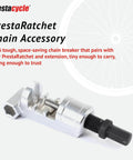 Ultra Compact Beefy Heavy Duty Bike Chain Breaker Tool Accessory with chrome plated build on display