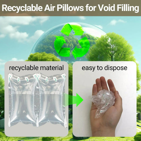 Space Saving Inflatable Air Pillows For Shipping And Packing, 4.72 X 7.87 Inch Air Bags, recyclable and easy to dispose