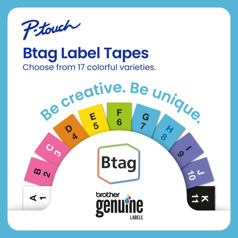 Colorful Btag label tape selection for Legit Desktop Label Printer For Dorm Room And Shop Setups Game Changer Organization Hack.