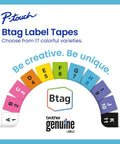 Colorful Btag label tape options for Straight Up Game Changer Bluetooth Portable Handheld Label Maker, showcasing 17 varieties.