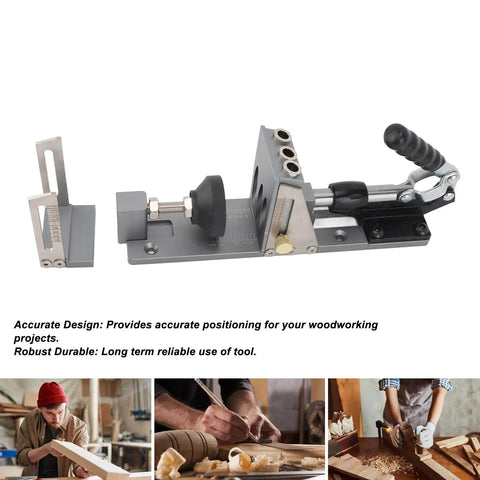 Pro Grade Aluminum Pocket Hole Jig Kit With Dowel Drill And Joinery Screws Woodworking Guides On Workbench