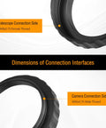 2 Inch M48 To M42 0.75 Telescope Adapter Female To Male Thread showing connection side details and dimensions.
