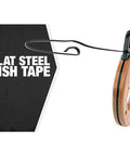 1 Eighth Inch Steel Fish Tape, 240 Feet, Tough As Nails Rugged Spring Steel Tool For Electricians, Rust Resistant And Easy Pulls, Durable Case, Built For Long Runs And Smooth, Pro Grade Performance, close-up view of rugged case