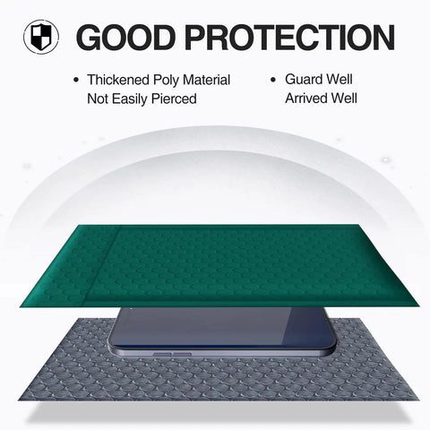 Green Bubble Mailers 12x16 Inch 40 Pack Padded Envelopes With 12x15 Inch Usable Size showing good protection