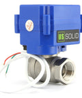 1/4 Inch Motorized Ball Valve With 85-265V AC Range, Brass Electric Valve, Full Port, 2 Wire Automatic Return, NSF Certified 304SS Build