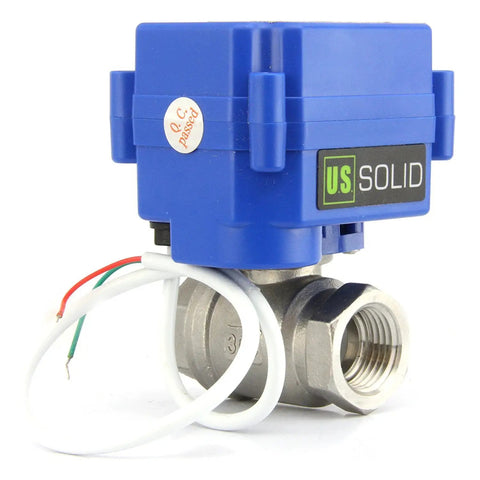 1/4 Inch Motorized Ball Valve With 85-265V AC Range, Brass Electric Valve, Full Port, 2 Wire Automatic Return, NSF Certified 304SS Build