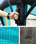 Close-up of Inflatable Wing Foil For Paddle Board And Hydrofoil With Pump, showing handle grip and durable polyester with TPU coating.