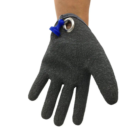 Magnetic Release Fishing Gloves For Anglers, Cut And Puncture Resistant With Magnetic Hooks, Left Hand XL, durable wear-resistant material shown.
