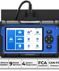 OBD2 Scanner Pro Grade With 9 Reset Services For ABS SRS AT Engine Oil Brake TPMS DPF SAS BMS Injector Coding shown with menu screen