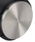 Top Tier 51Mm Black Coffee Distributor And Espresso Tamper For Baristas stainless steel base with spiral pattern for even dosing.