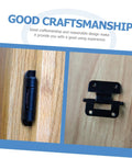 SWOOMEY heavy-duty cabinet door hinge, black iron, self-closing; left: on door edge, right: plate mounted to cabinet.