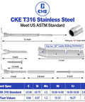 30 Pairs One Eighth Inch Cable Railing Hardware Kit With Swage Toggle Turnbuckle For Wood Posts, T316 Stainless Steel Diagram