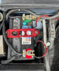 Installed Beefy Brass Battery Terminals Top Post Connectors Clamps Set for Marine Cars Boats and RVs One Pair Designed for Battery Extension Parallel Connection and Reliable Ground Wiring