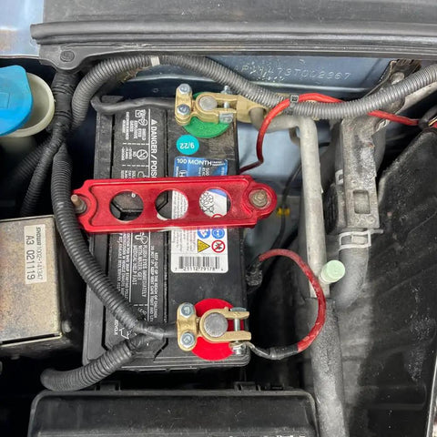 Installed Beefy Brass Battery Terminals Top Post Connectors Clamps Set for Marine Cars Boats and RVs One Pair Designed for Battery Extension Parallel Connection and Reliable Ground Wiring