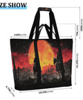 All Day Chill Insulated Cooler Tote With Leak Proof Seal Large Capacity for travel, featuring a sunset cowboy design.