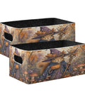 Premium Felt Collapsible Storage Bins For Shelves Heavy Duty Foldable Closet Organizers in two designs, 10x6.2x4.7 inches.