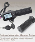 48V Throttle With M Key Button Replacement For Tutti Soleil 01 Electric Dirt Bike showing grip and display