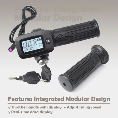 48V Throttle With M Key Button Replacement For Tutti Soleil 01 Electric Dirt Bike showing grip and display