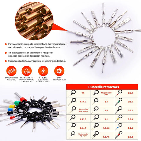 Auto Wiring Pin Connector Kit With 24 Pin Types And 480 Terminal Pins Plus 400 Seals, Removal Tool And Anti Static Tweezer