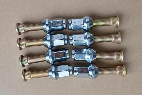 Beefy Wheel Stud And Nut Kit Replacement For Polaris ATV And UTV Front And Rear 8pcs 3/8-24 Threads displayed on table