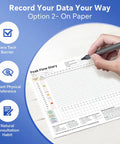 Peak Flow Meter For Home Lung Health, Easy To Use PEF And FEV1 Monitor For Adults And Kids 4 Plus, prefilled peak flow diary on paper
