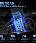 Folding Electric Bike With 1000W Peak Motor 25 MPH Top Speed 14 Inch E Bike 48V 10Ah Battery 33 Degree Hill Climb
