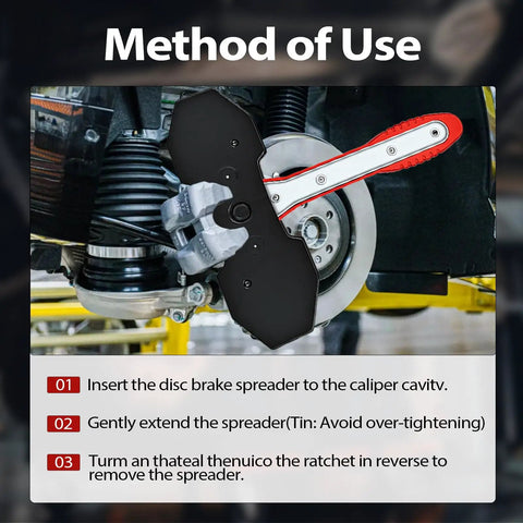 Caliper Piston Compressor Tool With 360 Degree Swing Ratchets For Disc Brakes Two Large Plates Brake Pad Spreader DIY