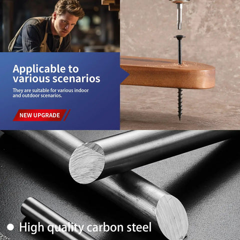High quality black carbon steel 2 Inch Lag Screws Set For Outdoor Wood Projects, 57 Pieces, T30 Torx Bit Included, drilling into wood.