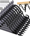 Heavy Duty 10 Pack L Shaped Shelf Brackets Wall Mounted Decorative Floating Shelf Hardware Kit With Screws And Anchors, black cast iron