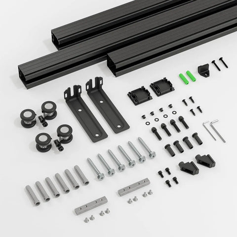 Heavy Duty Ceiling Mount Box Rail Barn Door Hardware Kit For Single Door Six Foot Sliding Track No Frills Aluminum Alloy System Supports Up To 330 Lbs Fits Doors Up To 32 Inch Opening And 36 Inch Panel Width
