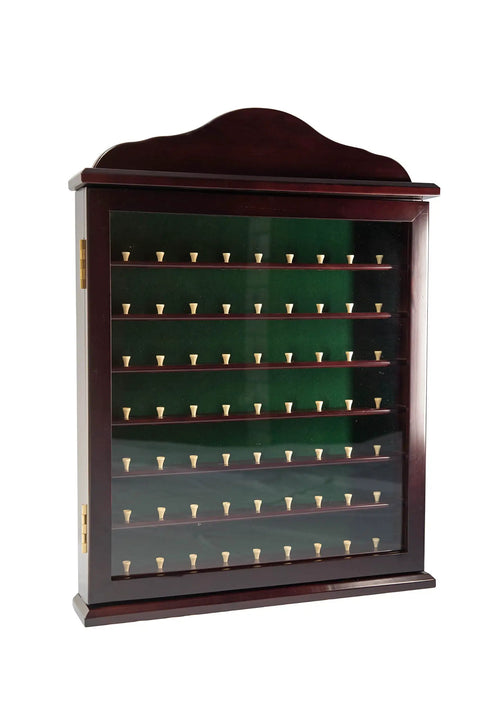 63 Golf Ball Display Case With Door Wall Mount Cabinet In Mahogany Wood Holds Up To 63 Balls Perfect Gift For Golfers Elegant Display